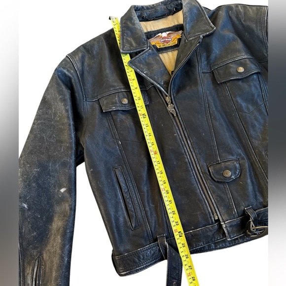 Harley Davidson Metal Masterpieces Black Leather Drifter Biker Jacket Size XL - Picture 2 of 14